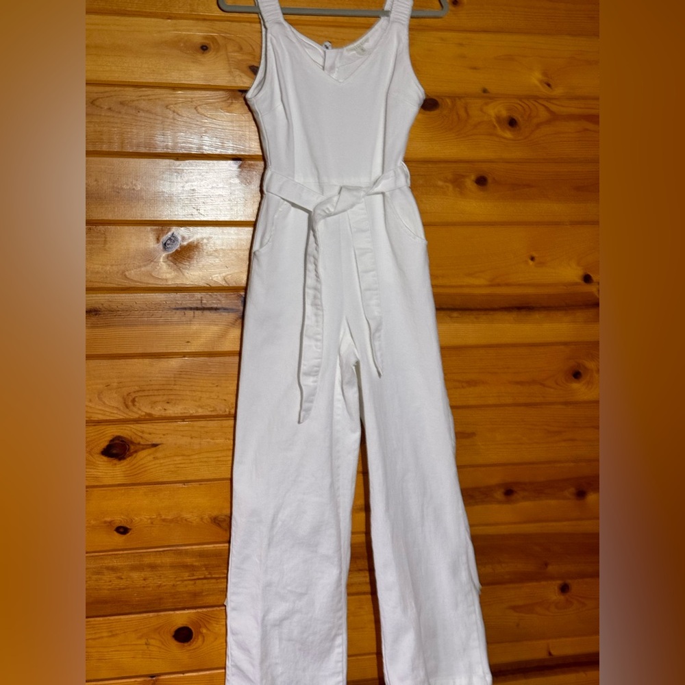 Copper Key White Denim Jumpsuit